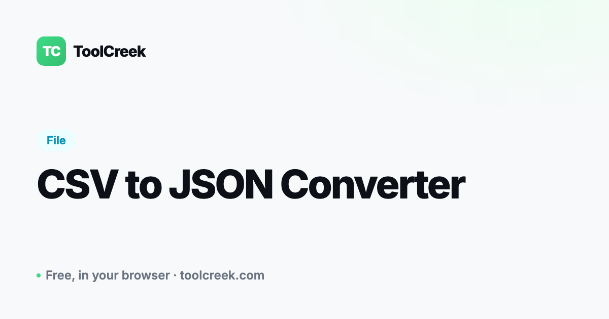 How to Convert CSV to JSON